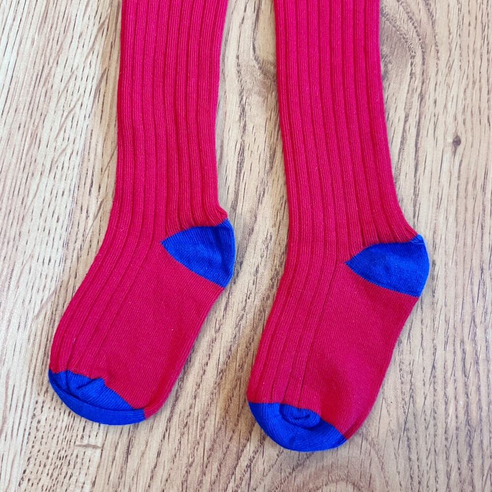 Mini Boden Red Ribbed Tights - Picture 5 of 6